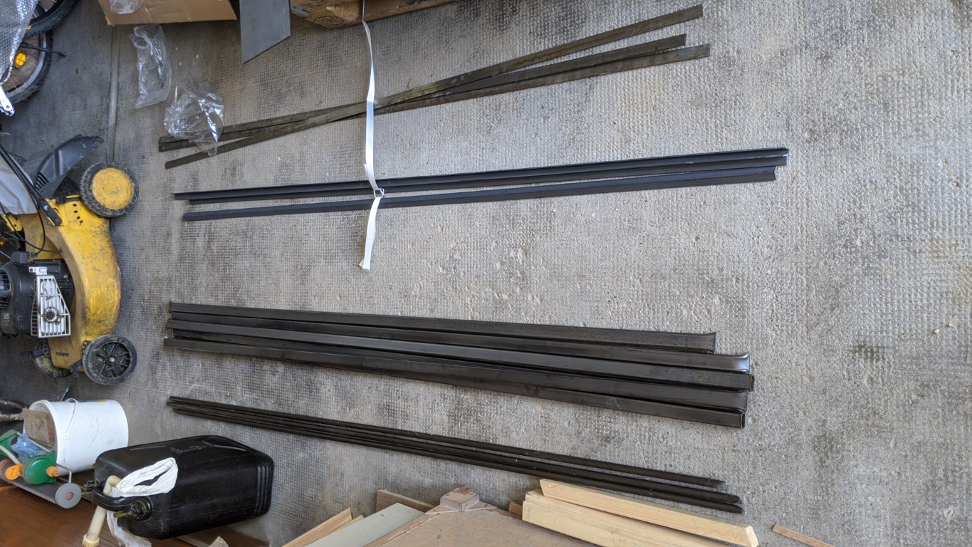 L profiles, flat steel and rectangle steel for the frame